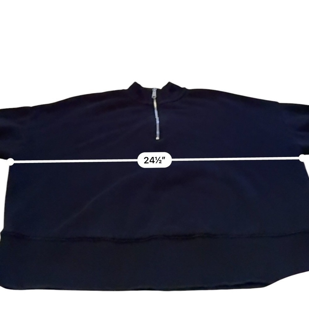 Madewell MWL Quarter Zip Sweatshirt Womens Small Black Betterterry Mock Neck - Picture 7 of 8